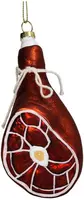 HD Collection glazen kerst ornament gedroogde ham 13cm bruin kopen?