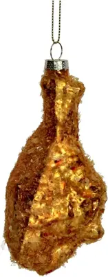 HD Collection glazen kerst ornament gefrituurde kip 12cm multi