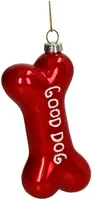 HD Collection glazen kerst ornament good dog 11.5cm rood kopen?
