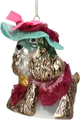 HD Collection glazen kerst ornament hond cocker spaniël 12.5cm multi