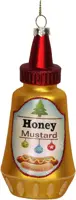 HD Collection glazen kerst ornament honingmosterd saus 13.5cm geel - afbeelding 5