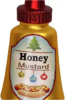 HD Collection glazen kerst ornament honingmosterd saus 13.5cm geel - afbeelding 2