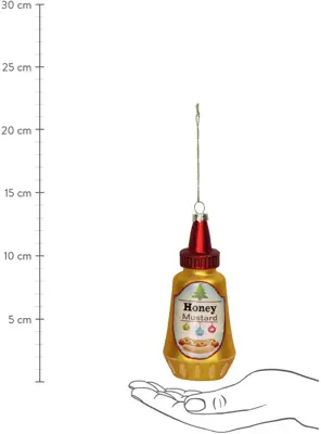 HD Collection glazen kerst ornament honingmosterd saus 13.5cm geel - afbeelding 4