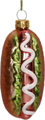 HD Collection glazen kerst ornament hotdog 10cm multi - afbeelding 1