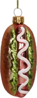 HD Collection glazen kerst ornament hotdog 10cm multi - afbeelding 1