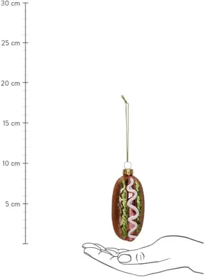 HD Collection glazen kerst ornament hotdog 10cm multi - afbeelding 5
