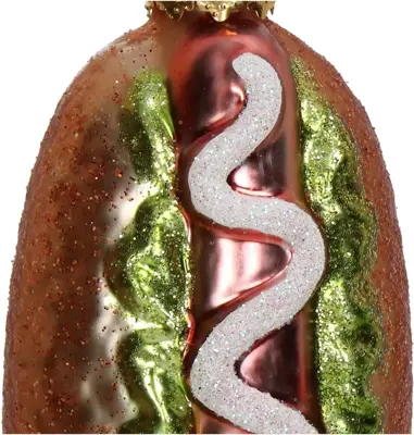 HD Collection glazen kerst ornament hotdog 10cm multi - afbeelding 3