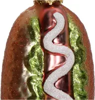 HD Collection glazen kerst ornament hotdog 10cm multi - afbeelding 3