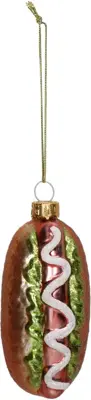 HD Collection glazen kerst ornament hotdog 10cm multi - afbeelding 2
