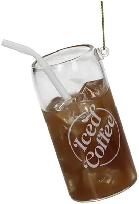HD Collection glazen kerst ornament ijskoffie 10.5cm bruin