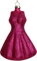 HD Collection glazen kerst ornament jurk 12cm roze kopen?