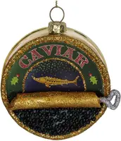 HD Collection glazen kerst ornament kaviaar 9cm multi - afbeelding 2
