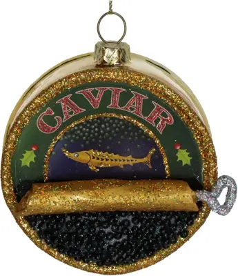 HD Collection glazen kerst ornament kaviaar 9cm multi - afbeelding 1