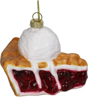 HD Collection glazen kerst ornament kersentaart 8cm multi