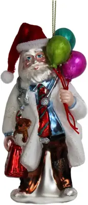 HD Collection glazen kerst ornament kerstman dokter 12.5cm multi