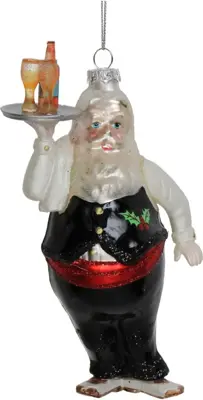 HD Collection glazen kerst ornament kerstman ober 15cm multi