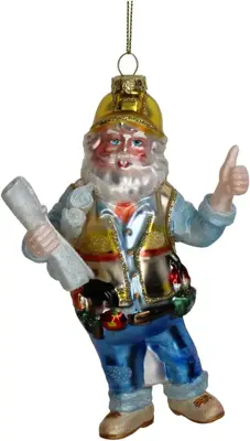 HD Collection glazen kerst ornament kerstman opzichter 12.5cm multi
