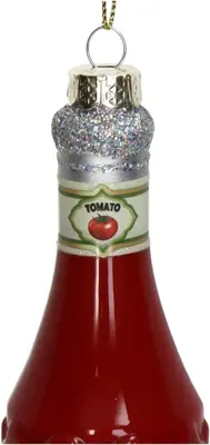 HD Collection glazen kerst ornament ketchup 14cm rood - afbeelding 2
