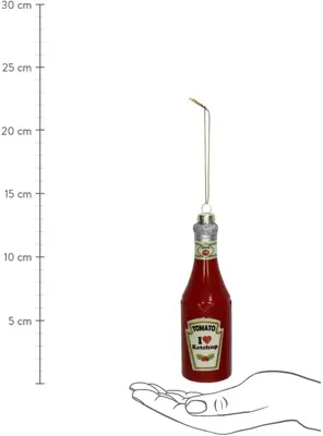HD Collection glazen kerst ornament ketchup 14cm rood - afbeelding 4
