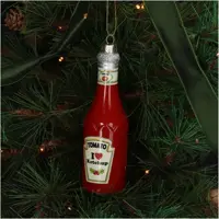 HD Collection glazen kerst ornament ketchup 14cm rood - afbeelding 3