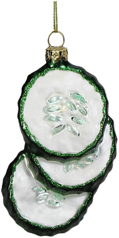HD Collection glazen kerst ornament komkommer 10.5cm groen
