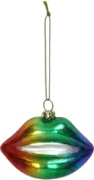 HD Collection glazen kerst ornament lippen regenboog 5.5cm multi - afbeelding 2