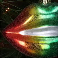 HD Collection glazen kerst ornament lippen regenboog 5.5cm multi - afbeelding 4