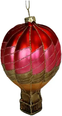 HD Collection glazen kerst ornament luchtballon 11.5cm multi
