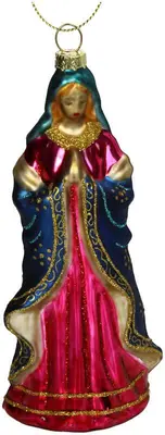 HD Collection glazen kerst ornament madonna 15cm multi