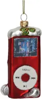 HD Collection glazen kerst ornament mp3 speler 12.5cm rood kopen?