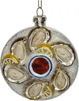 HD Collection glazen kerst ornament oesterschaal 10cm ivoor - afbeelding 4