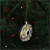 HD Collection glazen kerst ornament oesterschaal 10cm ivoor - afbeelding 2