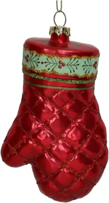 HD Collection glazen kerst ornament ovenwant 12cm rood