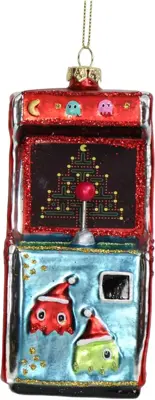 HD Collection glazen kerst ornament pac-man arcadekast 13.5cm multi