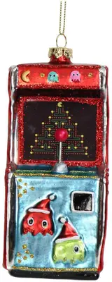 HD Collection glazen kerst ornament pac-man arcadekast 13.5cm multi - afbeelding 2