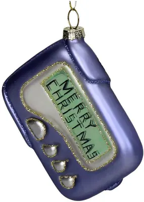 HD Collection glazen kerst ornament pager 9cm blauw
