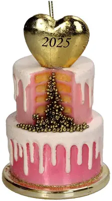 HD Collection glazen kerst ornament pinata taart 11.5cm multi