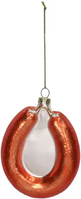 HD Collection glazen kerst ornament rookworst 12cm bruin - afbeelding 2