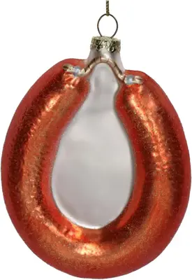 HD Collection glazen kerst ornament rookworst 12cm bruin - afbeelding 1