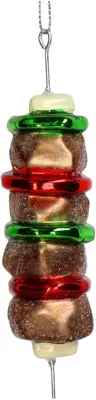 HD Collection glazen kerst ornament shashlik 12.5cm multi