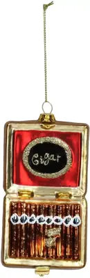 HD Collection glazen kerst ornament sigaretten 12.5cm rood - afbeelding 3