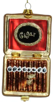 HD Collection glazen kerst ornament sigaretten 12.5cm rood - afbeelding 5