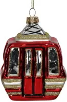 HD Collection glazen kerst ornament skiflift 10.5cm rood - afbeelding 1