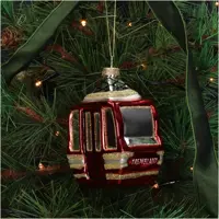 HD Collection glazen kerst ornament skiflift 10.5cm rood - afbeelding 3