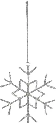 HD Collection glazen kerst ornament sneeuwvlok 11cm zilver  - afbeelding 1