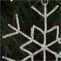 HD Collection glazen kerst ornament sneeuwvlok 11cm zilver  - afbeelding 3