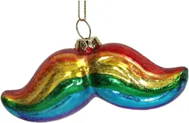 HD Collection glazen kerst ornament snor regenboog 5cm multi - afbeelding 1