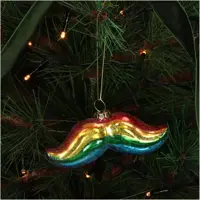 HD Collection glazen kerst ornament snor regenboog 5cm multi - afbeelding 3