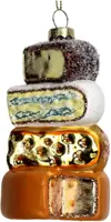 HD Collection glazen kerst ornament stapel kaas 11.5cm multi - afbeelding 1