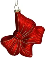 HD Collection glazen kerst ornament strik 8.5cm rood kopen?
